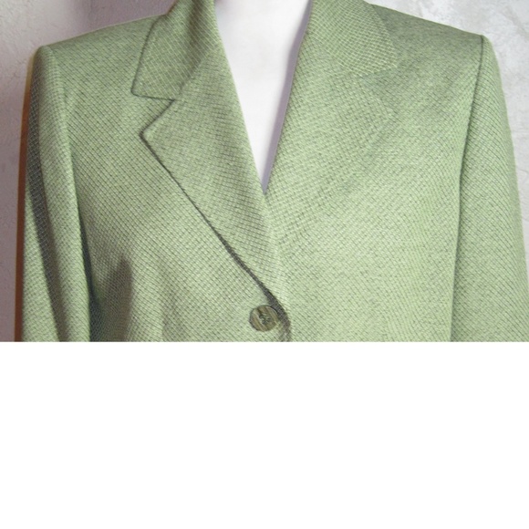 Le Suit Green Textured Blazer Size 14 - Picture 5 of 6